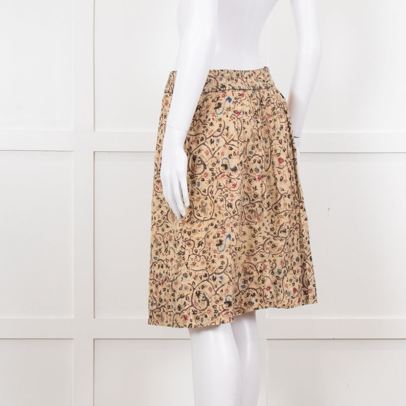 Isabel Marant Beige Botanical Print Short Skirt