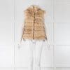 Alice + Olivia beige Fur Zip Up Gilet