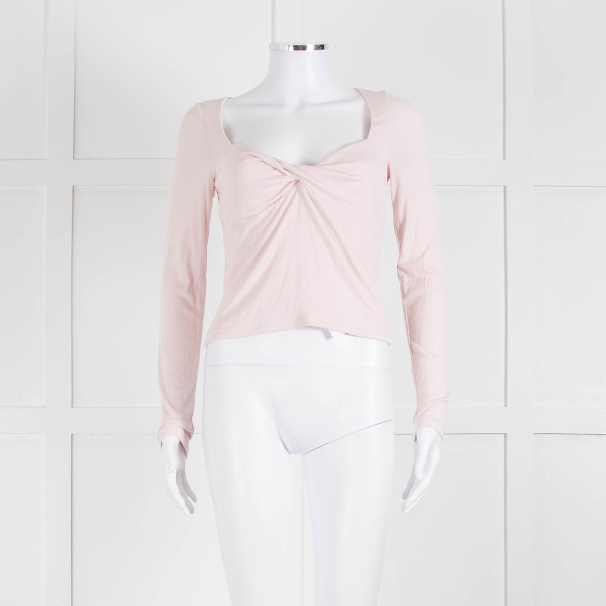 Sunday Best Pale Pink Stretch Top With Gathered Bust