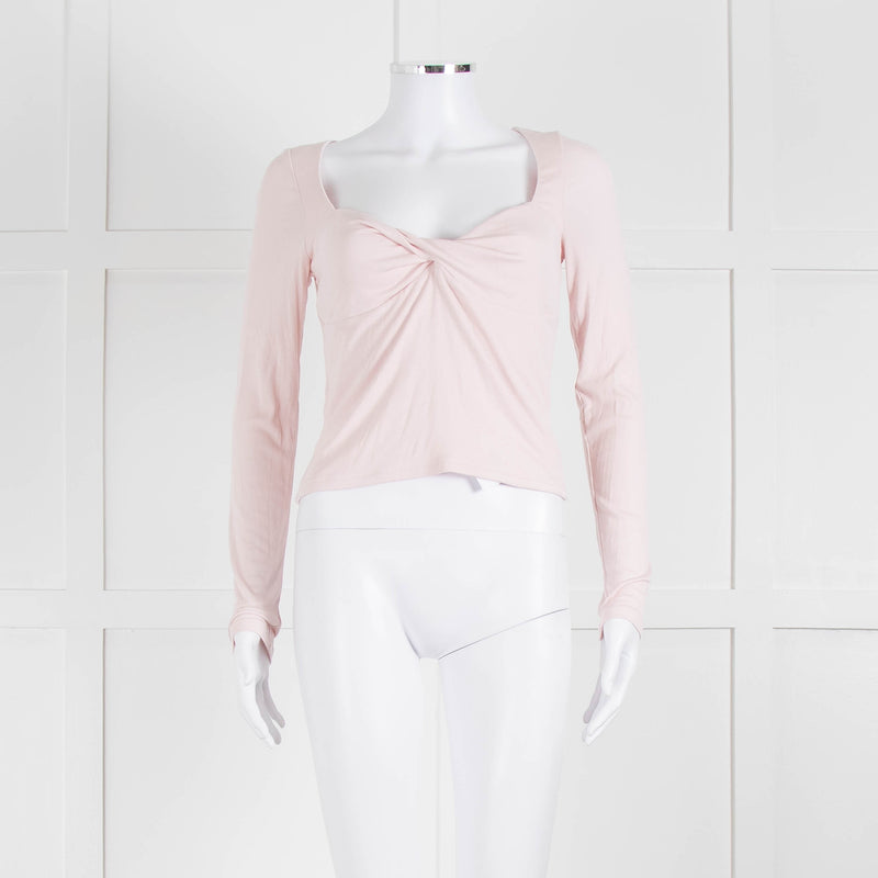 Sunday Best Pale Pink Stretch Top With Gathered Bust