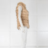 Alice + Olivia beige Fur Zip Up Gilet