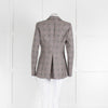 Altuzarra Grey Pink Check Floral Motif Blazer Jacket