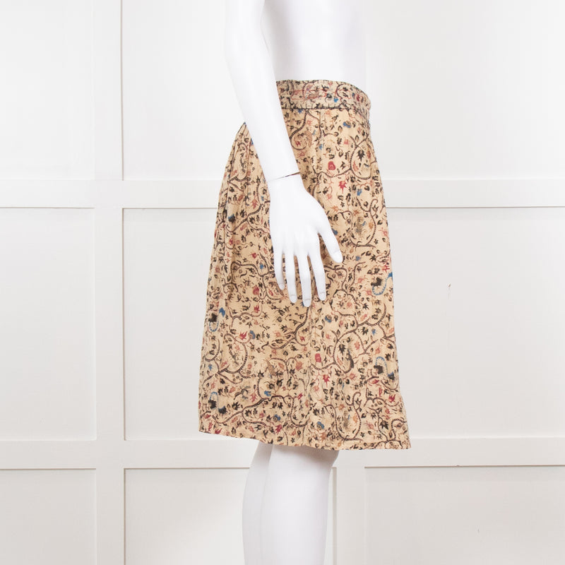 Isabel Marant Beige Botanical Print Short Skirt