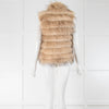 Alice + Olivia beige Fur Zip Up Gilet