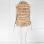 Alice + Olivia beige Fur Zip Up Gilet