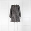 Goat Black White Tweed Collarless Coat