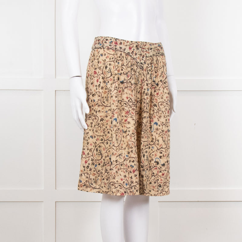Isabel Marant Beige Botanical Print Short Skirt