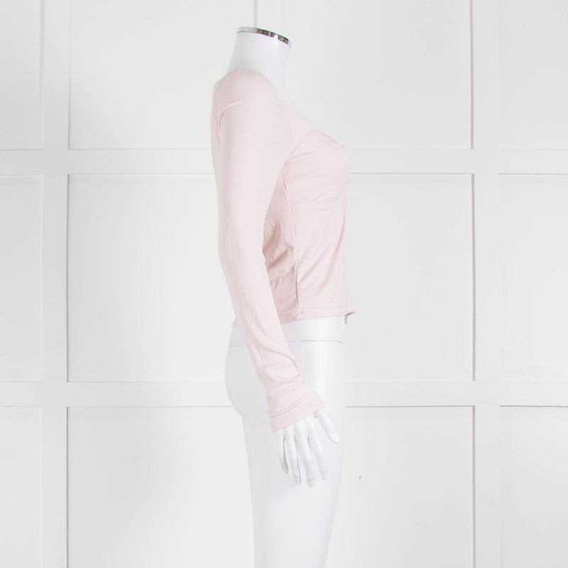Sunday Best Pale Pink Stretch Top With Gathered Bust