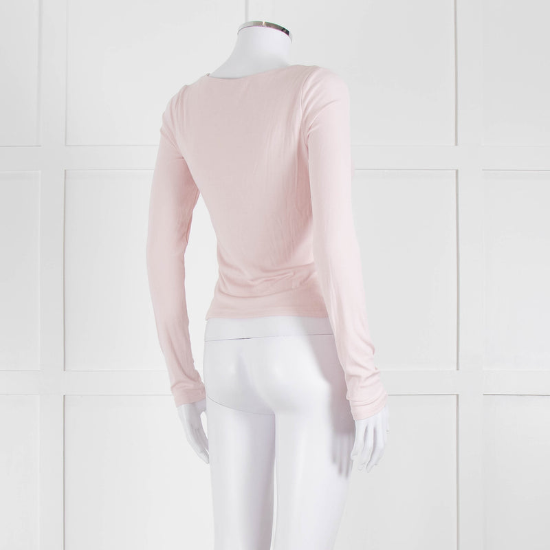 Sunday Best Pale Pink Stretch Top With Gathered Bust