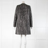 Goat Black White Tweed Collarless Coat