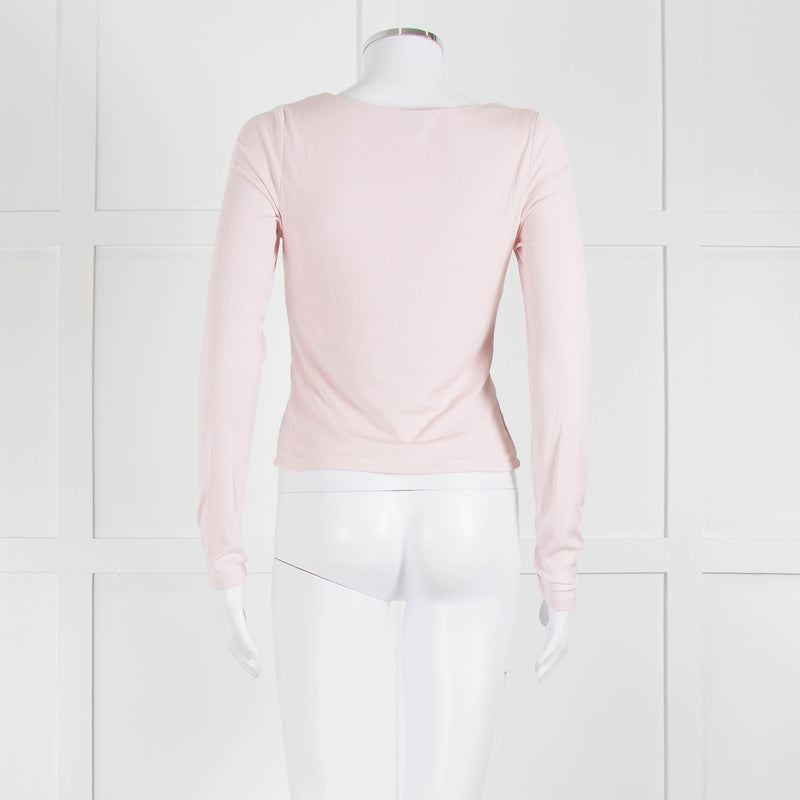 Sunday Best Pale Pink Stretch Top With Gathered Bust