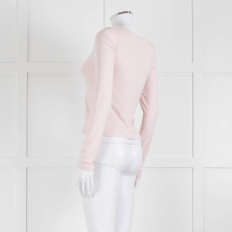 Sunday Best Pale Pink Stretch Top With Gathered Bust