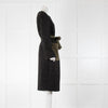 Stine Goya Black Teddy Coat With Green Pockets And Belt