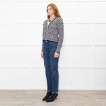 Anine Bing Gwen Black & Ivory Stripe Cardigan