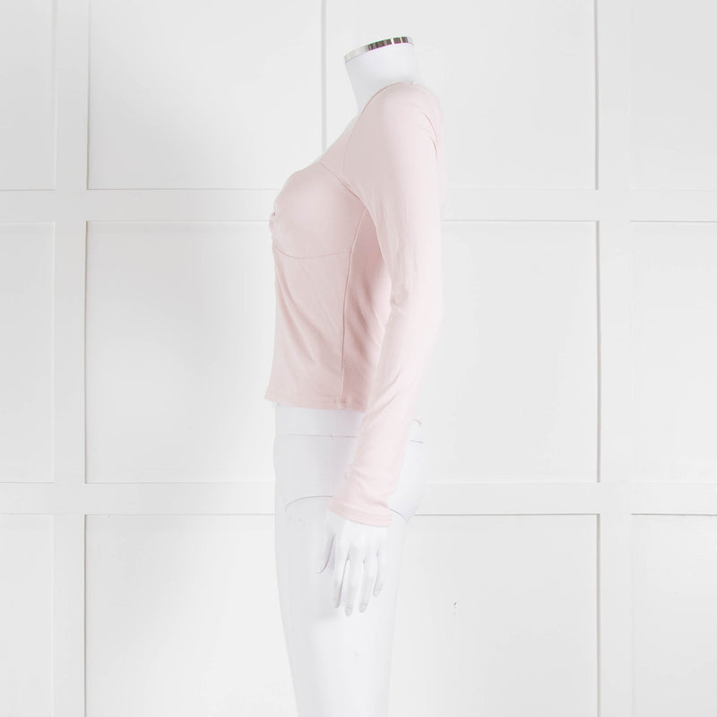Sunday Best Pale Pink Stretch Top With Gathered Bust