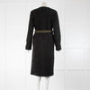 Stine Goya Black Teddy Coat With Green Pockets And Belt