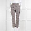 Altuzarra Grey Pink Check Floral Motif Trousers