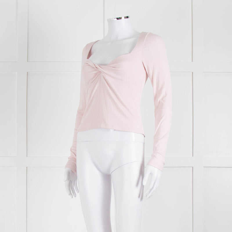 Sunday Best Pale Pink Stretch Top With Gathered Bust