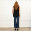 Joseph Black Silver Button Detail Sleeveless Top