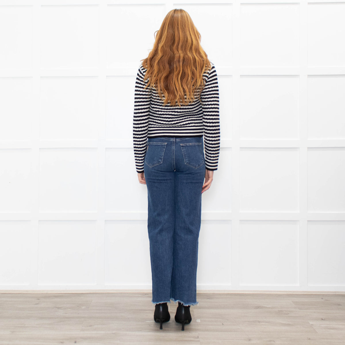 Anine Bing Gwen Black & Ivory Stripe Cardigan