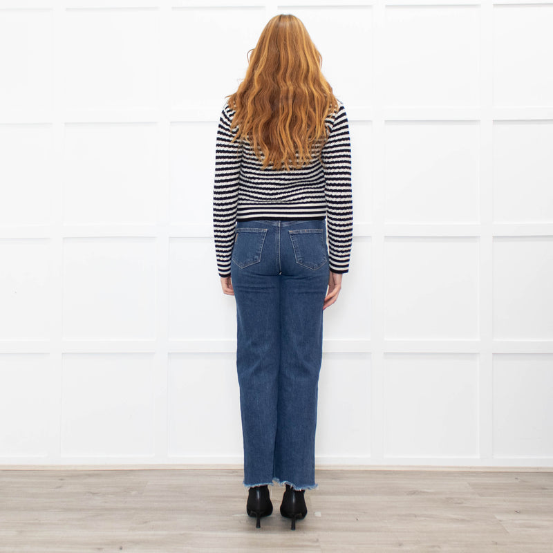 Anine Bing Gwen Black & Ivory Stripe Cardigan