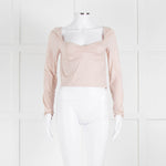 Sunday Best Pink Long Sleeve Ruched Center Top