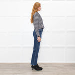 Anine Bing Gwen Black & Ivory Stripe Cardigan