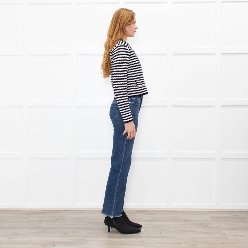 Anine Bing Gwen Black & Ivory Stripe Cardigan