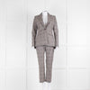 Altuzarra Grey Pink Check Floral Motif Blazer Jacket