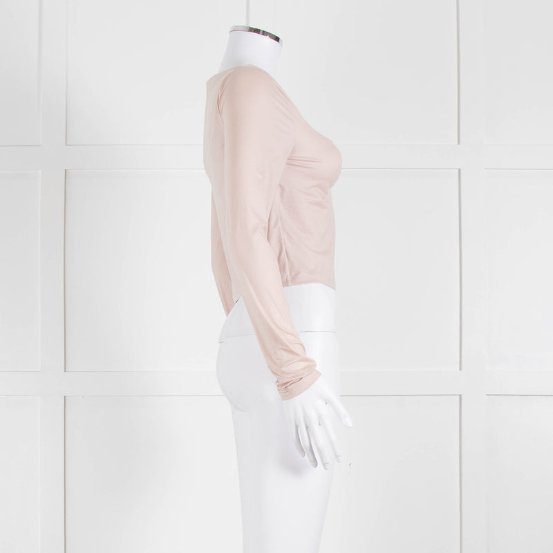 Sunday Best Pink Long Sleeve Ruched Center Top