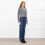 Anine Bing Gwen Black & Ivory Stripe Cardigan
