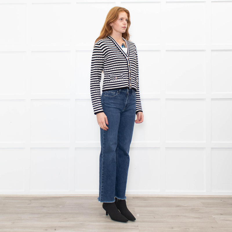 Anine Bing Gwen Black & Ivory Stripe Cardigan