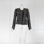 Rebecca Taylor Boucle Knit Zip Collarless Jacket