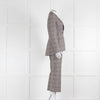 Altuzarra Grey Pink Check Floral Motif Blazer Jacket