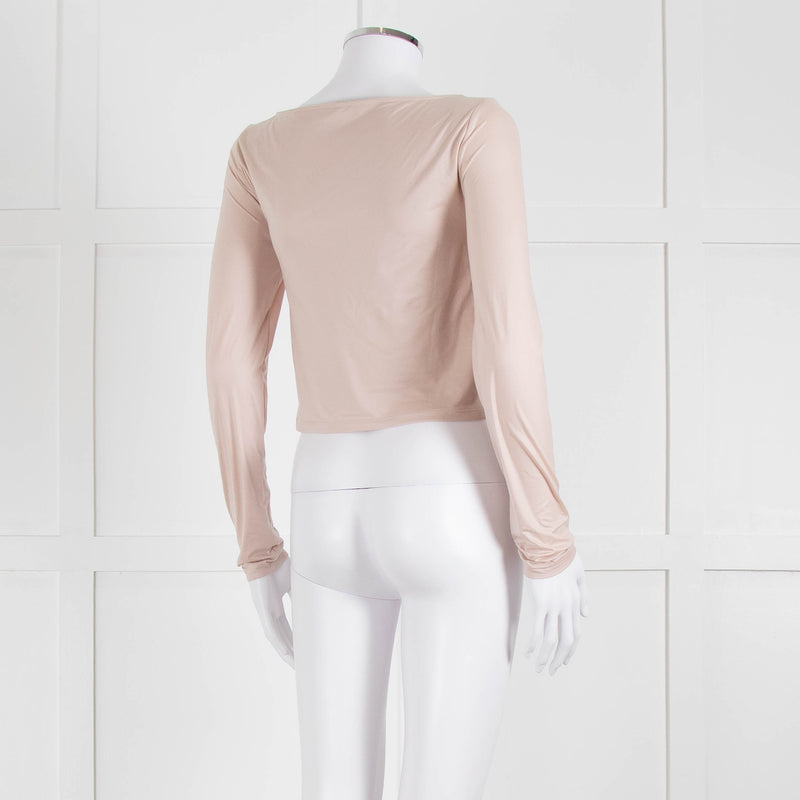 Sunday Best Pink Long Sleeve Ruched Center Top