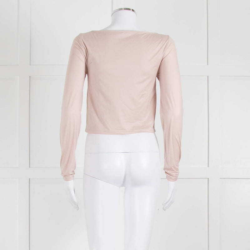 Sunday Best Pink Long Sleeve Ruched Center Top