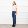 Tory Burch Pink & Yellow Shortsleeve Cotton Jumper