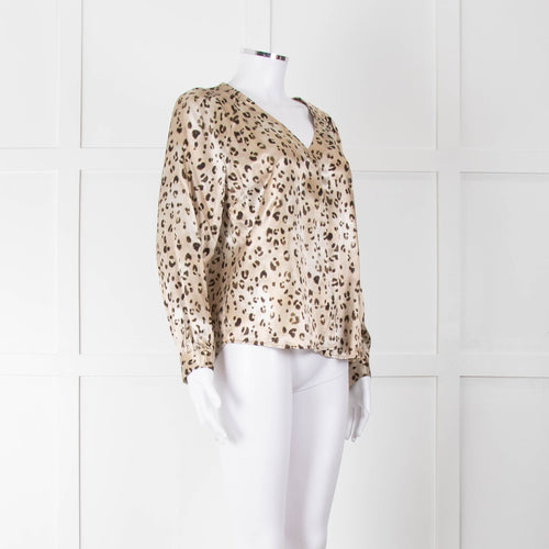 Rails Brown Animal Print Blouse