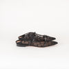 Malone Souliers Black Mesh Leather Trim Flat Mules