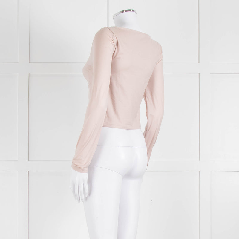Sunday Best Pink Long Sleeve Ruched Center Top