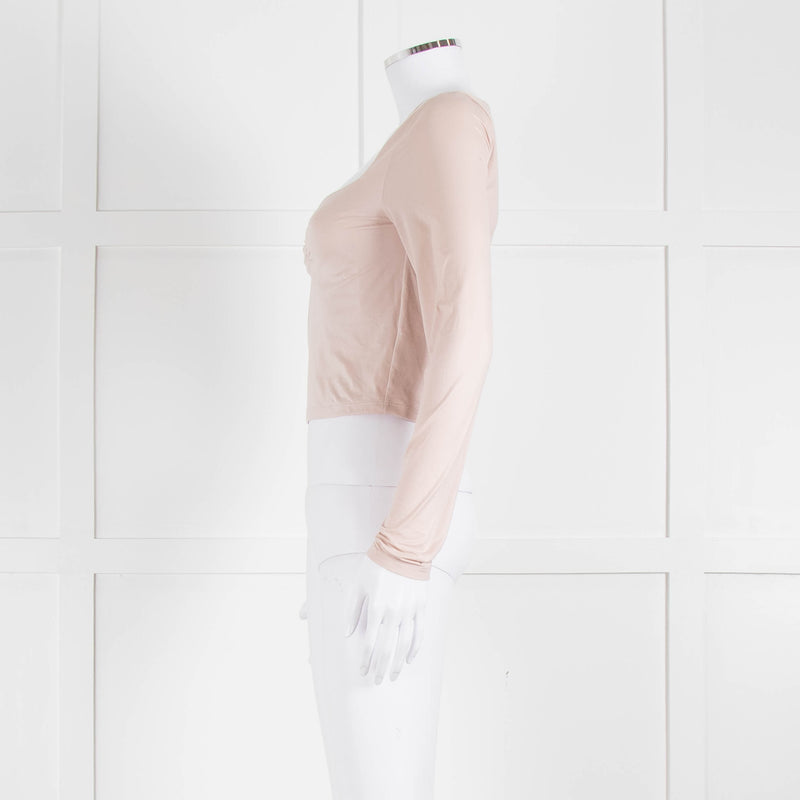 Sunday Best Pink Long Sleeve Ruched Center Top