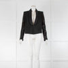 Karl Lagerfeld Black Sequin Sleeve Blazer Jacket