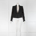 Karl Lagerfeld Black Sequin Sleeve Blazer Jacket