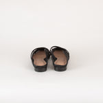 Malone Souliers Black Mesh Leather Trim Flat Mules