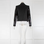 Karl Lagerfeld Black Sequin Sleeve Blazer Jacket
