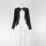 Freda Black Sequin Silk Blend Short Jacket