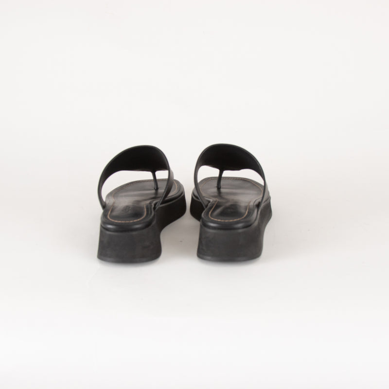 Me + Em Black Wedge Flip Flops
