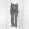 Iro Grey Demin Cuffed High Waist Jeans