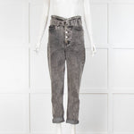 Iro Grey Demin Cuffed High Waist Jeans