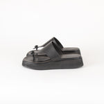Me + Em Black Wedge Flip Flops